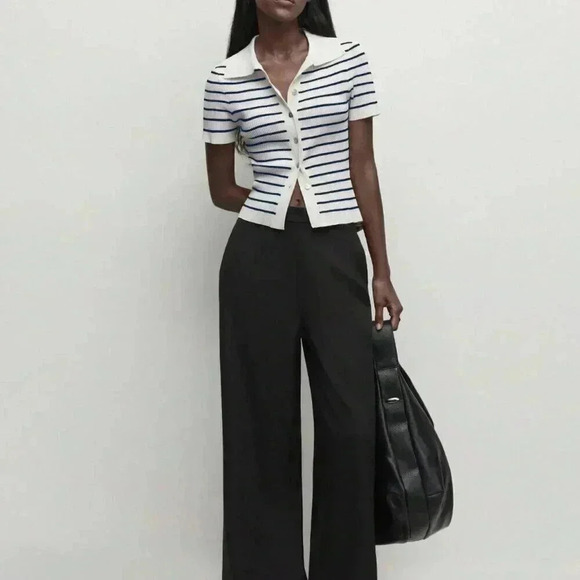 Multicolor Women's Button-Up Striped Knit Sweater - Picture 1 of 7